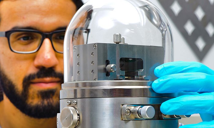 Researcher developing sensors based on nanomaterials.