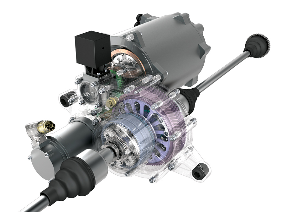 Das Leichtbau-Torque Vectoring-Getriebe des Visio.M – Bild: Siemens AG