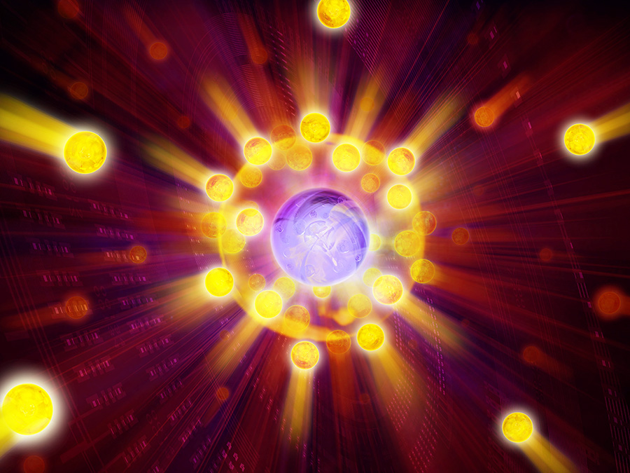 Visualization of the birth of a quasi particle – Image: Harald Ritsch / IQOQI