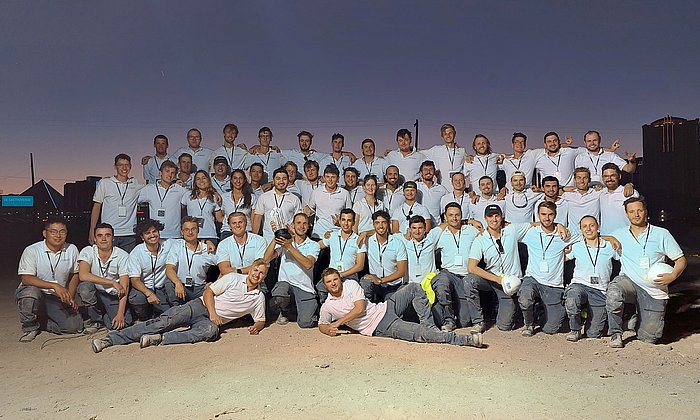 The TUM Boring Team in Las Vegas with the trophy for winning "Not-a-Boring-Competition".