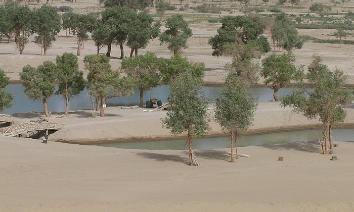 Das Tarim-Becken im Nordwesten Chinas.