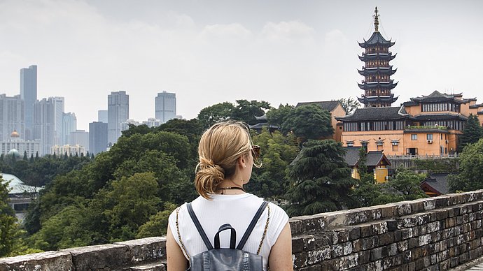Masterstudentin Franziska Zhu bei einem Aufenthalt mit TUMexchange in China 2017 