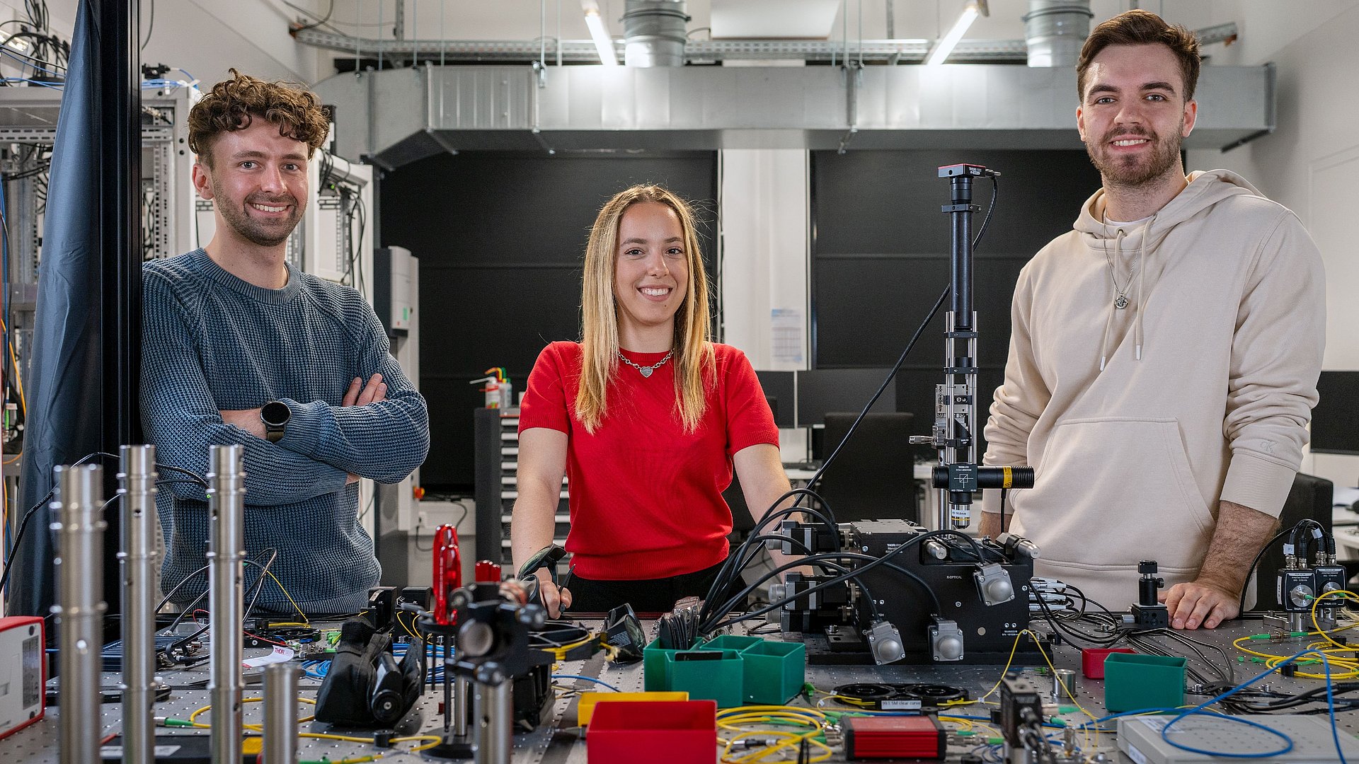 Alexander Orlov, Ginevra Fulco and Leart Zuka (from left) of PushQuantum.