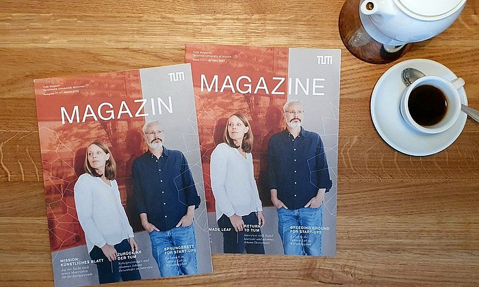 English and german versions of the new magazine.