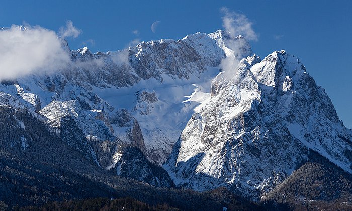 Die winterliche Zugspitze.