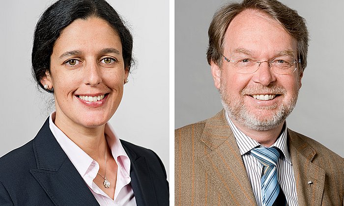 Die neue Leitung des TUM-IAS: Dr. Ana Santos Kühn, Direktorin des TUM International Center (bis 30. April 2015), und Prof. Ernst Rank, Lehrstuhl für Computation in Engineering. (Fotos: A. Eckert und A. Heddergott / TUM)