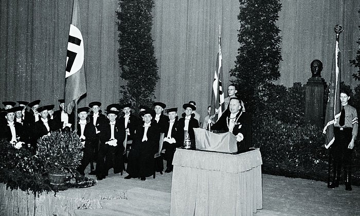 THM-Rektor Lutz Pistor beim Dies academicus 1940. (Bild: TUM.Archiv)