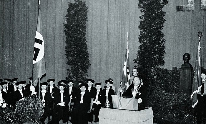 THM-Rektor Lutz Pistor beim Dies academicus 1940. (Bild: TUM.Archiv)