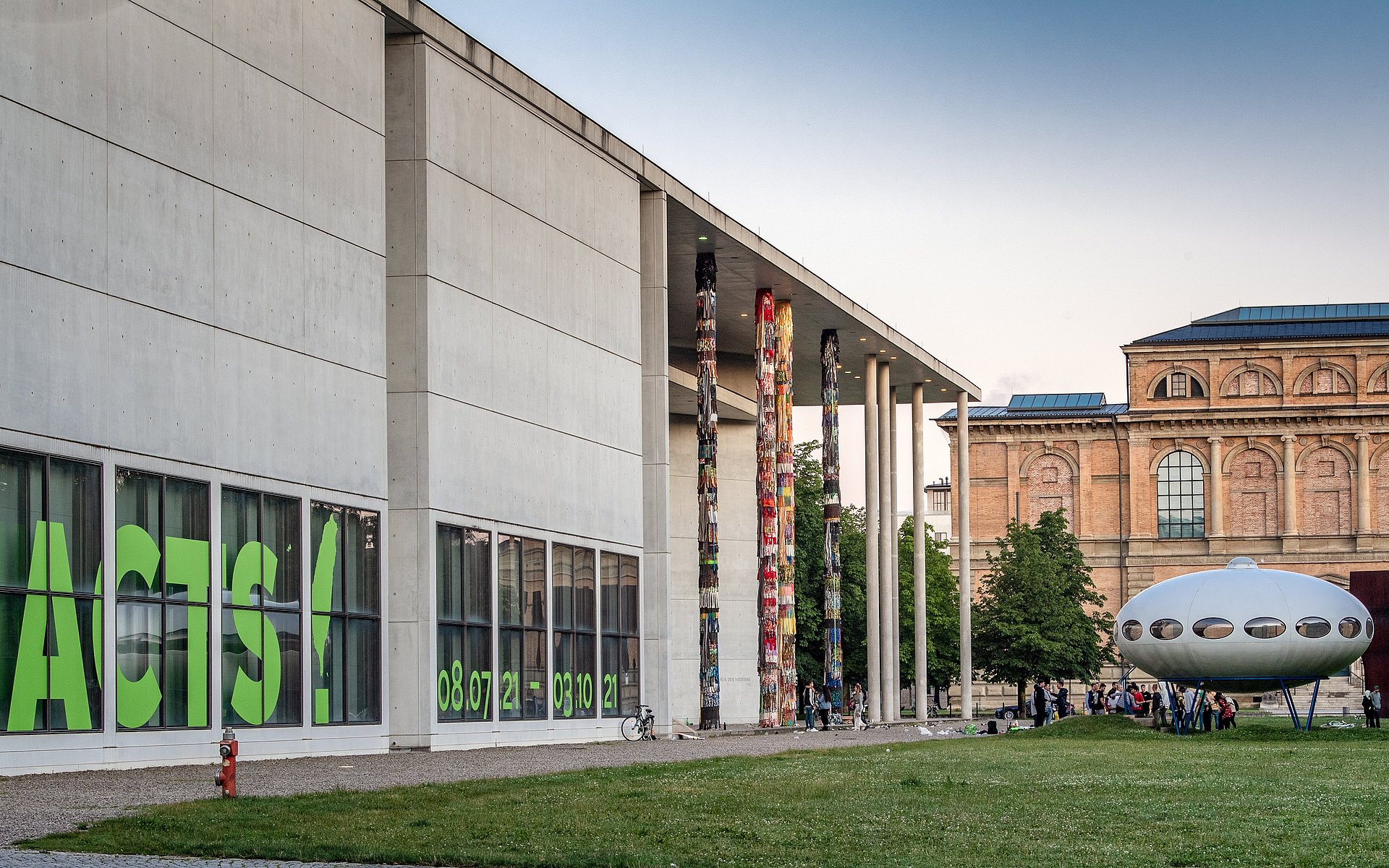 View of Architecture Museum in the Pinakothek der Moderne with the Alte Pinakothek in the background