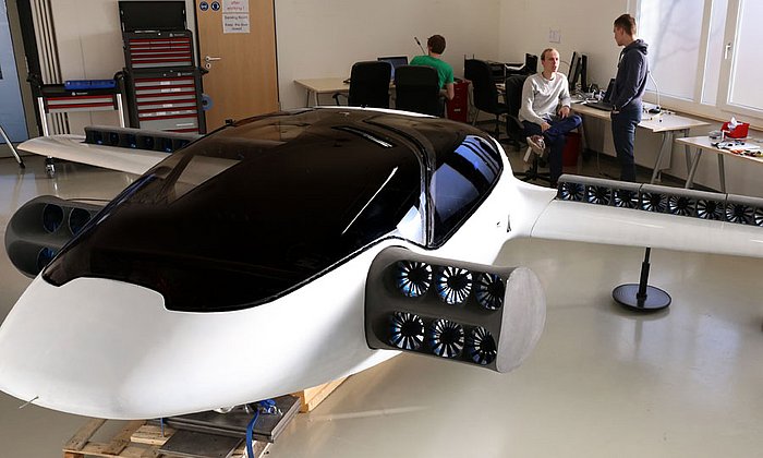 Prototyp des Flugtaxis von Lilium Aviation.