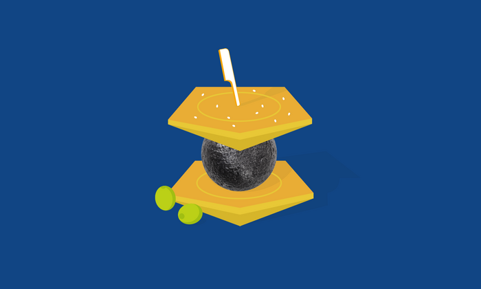 Grafische Darstellung des Ferrocen als molekulares Sandwich