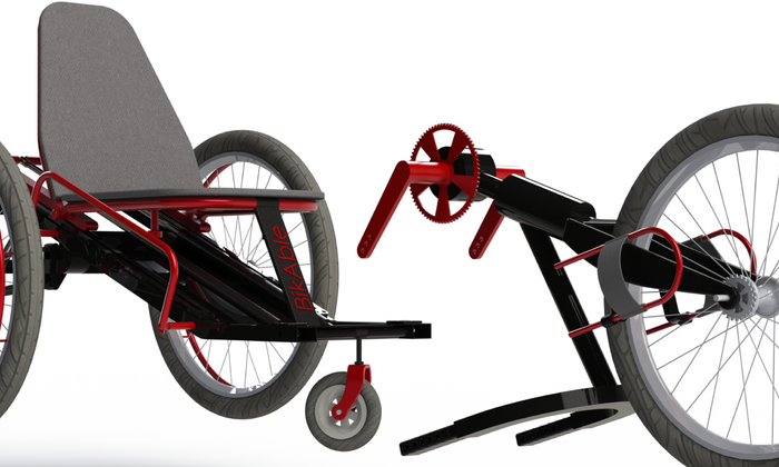 Das neue Design verbindet die Funktionen Sportgerät und Rollstuhl.