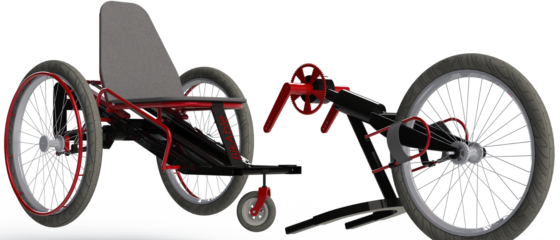 Das neue Design verbindet die Funktionen Sportgerät und Rollstuhl.