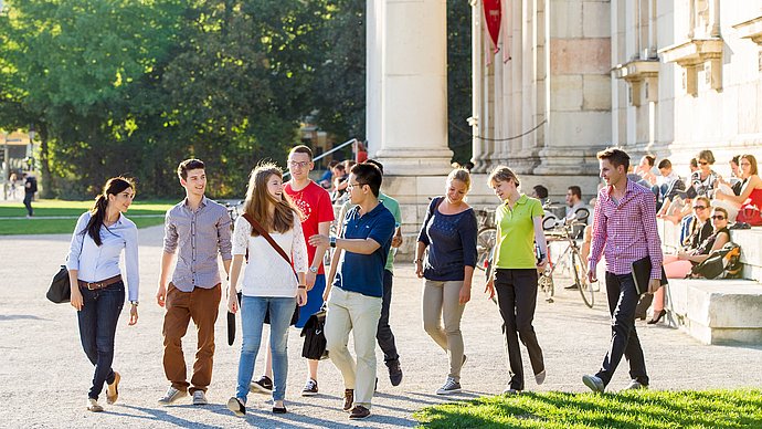 Students in the museum district