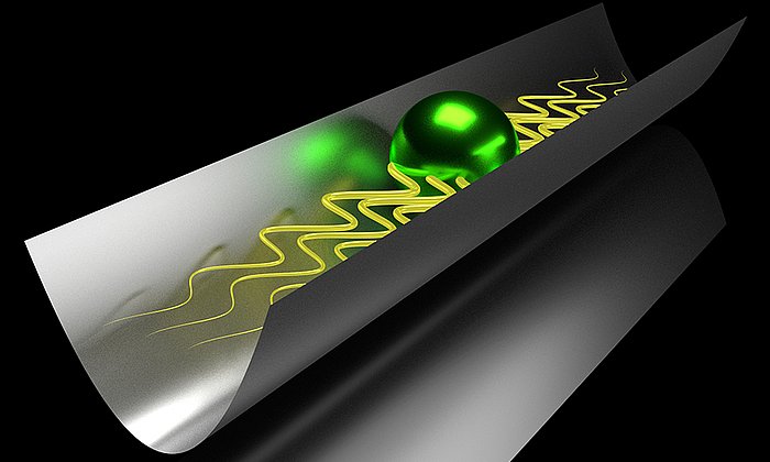 Überraschende Oszillationsbewegung eines Quantenteilchens durch ein eindimensionales Gas. (Bild: Florian Meinert / Univ. Innsbruck)