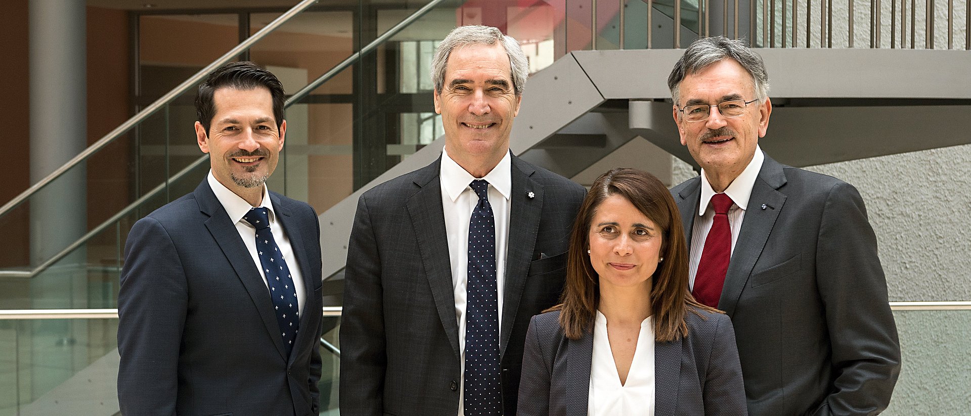 TUM Vice President Prof. Thomas Hofmann, CEU President Prof. Michael Ignatieff, Dean Prof. Eugénia da Conceição-Heldt, and TUM President Prof. Wolfgang A. Herrmann