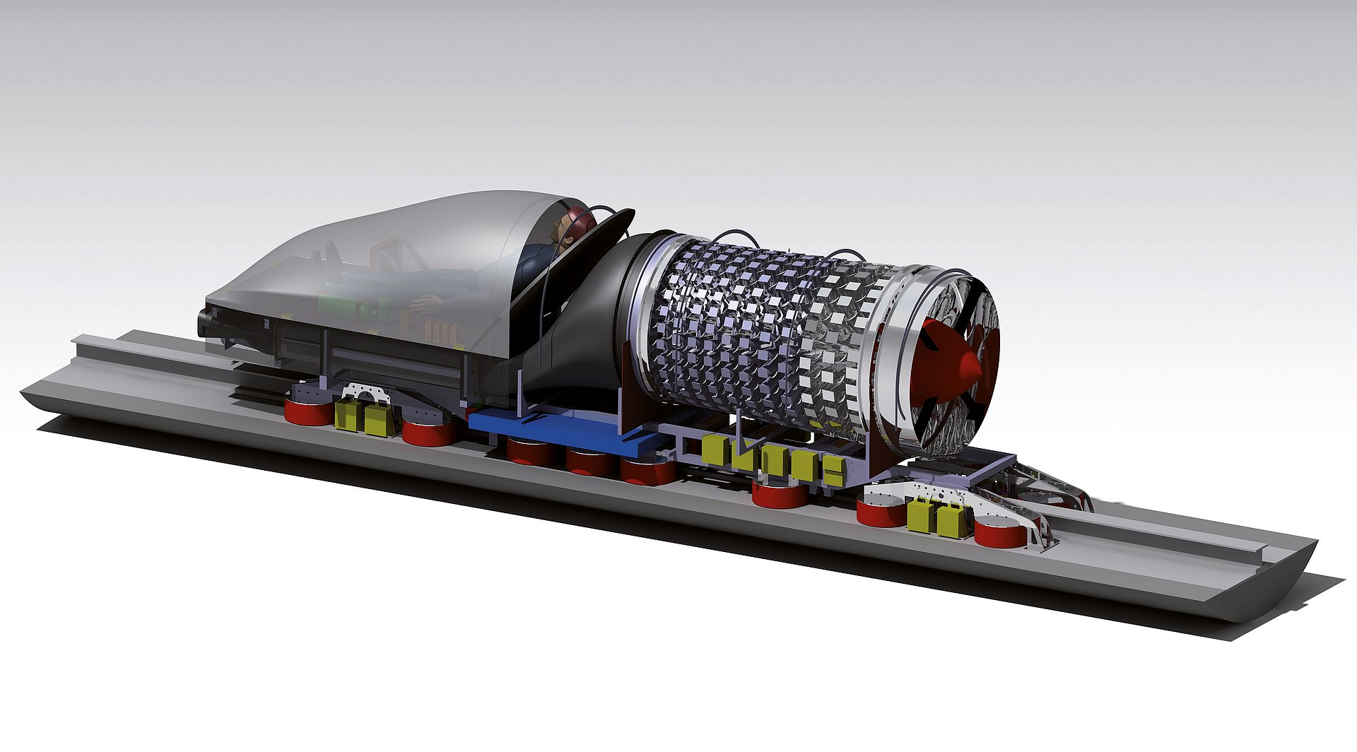 28 seats in a row: This is what the WARR-Hyperloop capsule is supposed to look like. The driving direction is from left to right. (Graphic: WARR)