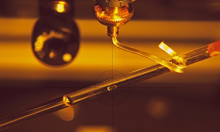 Montage eines MTAN-Kristalls im Zentrum des Neutronenstrahls im BIODIFF-Instrument – Foto: Andreas Ostermann / TUM