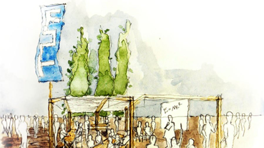 Skizze vom Stand: Die TUM ist 2018 beim Streetlife Festival in München vertreten. (Bild: Felix Niemeier) Skizze vom Stand: Die TUM ist 2018 beim Streetlife Festival in München vertreten. (Bild: Felix Niemeier)