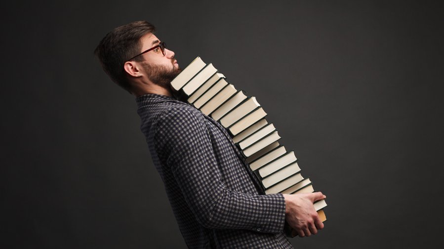 Man carrying books