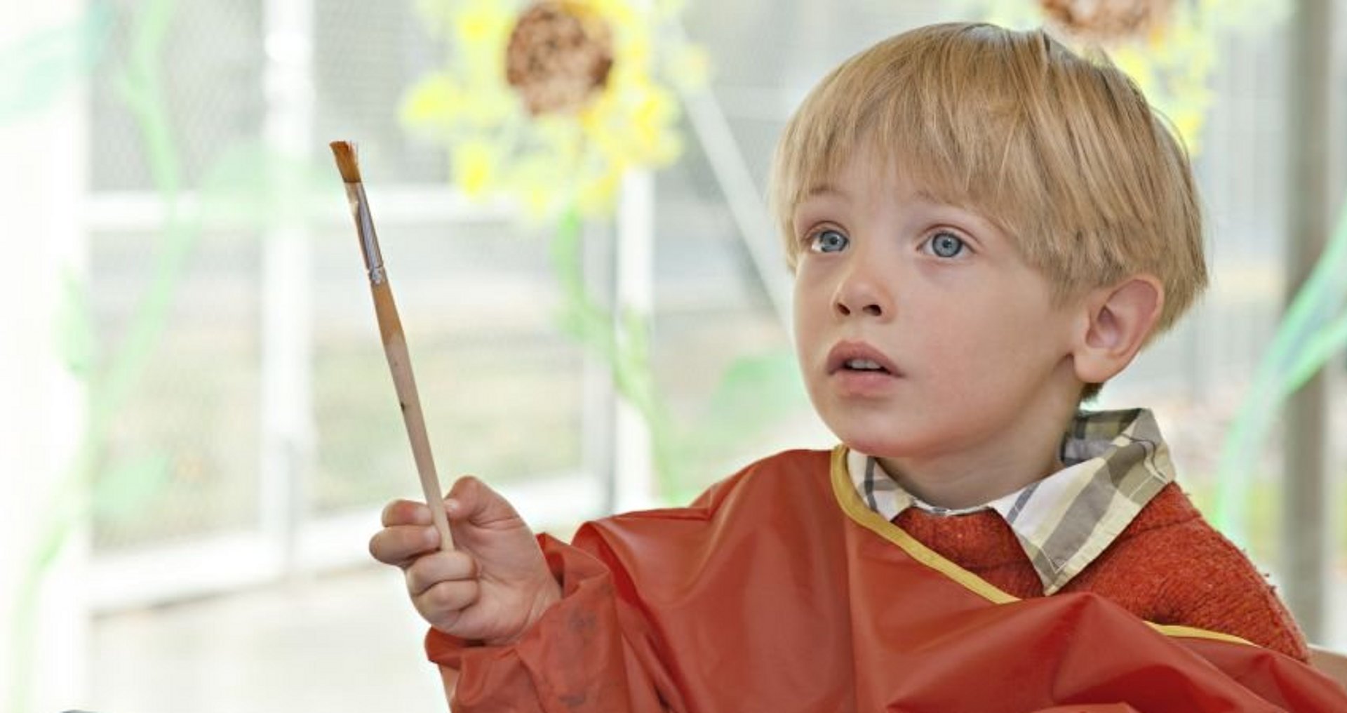 A child in the campus kindergarten in Garching