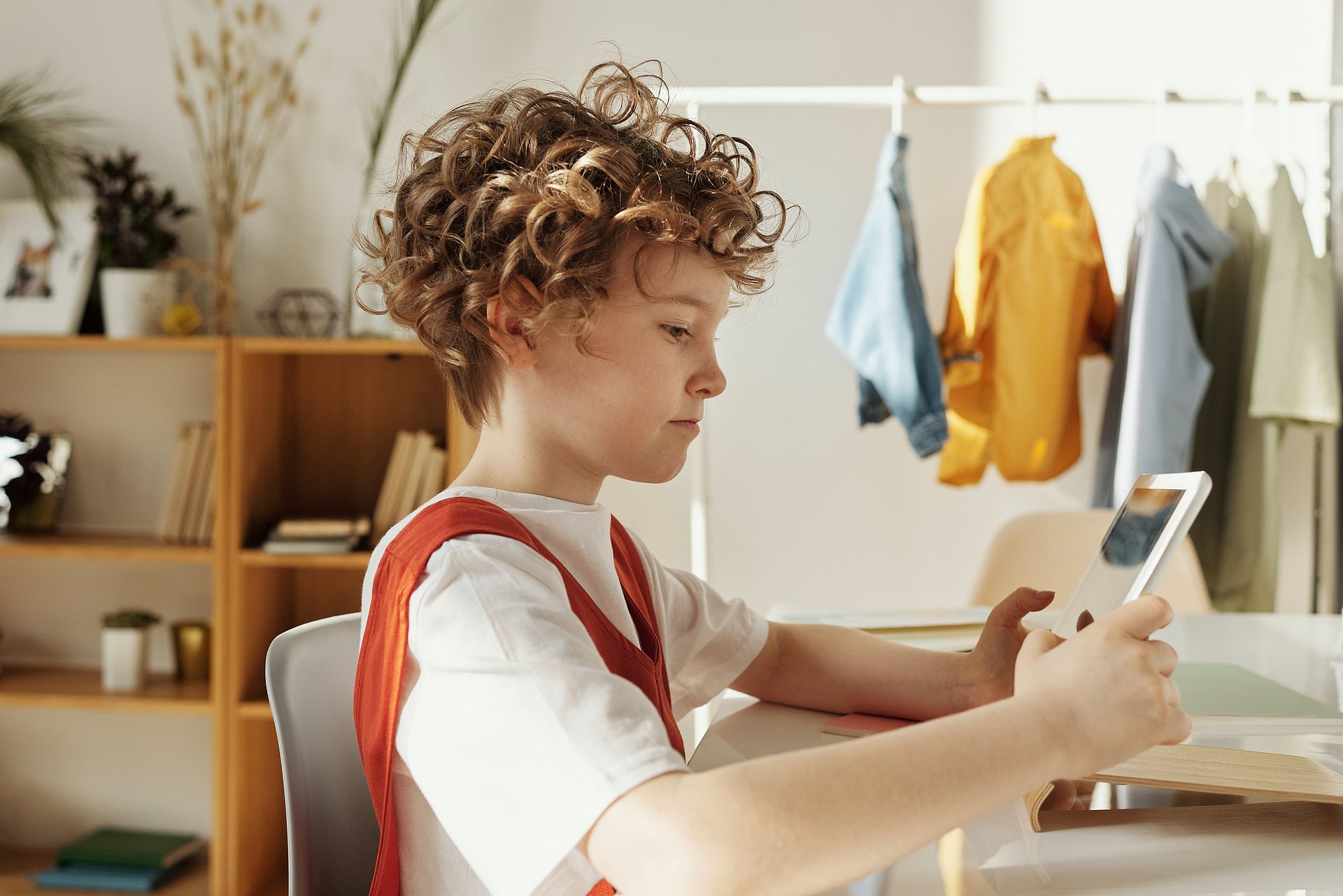 A child using a tablet computer