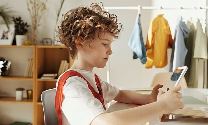 A child using a tablet computer