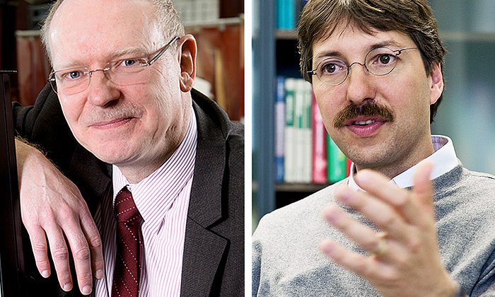 Prof. Christian Große und Prof. Dirk Busch präsentieren ihre neuesten Forschungsergebnisse auf dem diesjährigen AAAS-Meeting in Washington, DC. (Fotos: W. Bachmeier und A. Eckert / TUM)