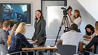 Professor Tina Seidel in a seminar that prepares students for their careers with digital technologies.