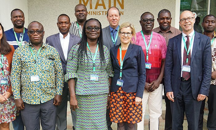 Empfang der TUM Delegation durch Pro Vice-Chancellor der KNUST, Professor Mrs. Rita Akosua Dickson. (Bild: TUM International Center)