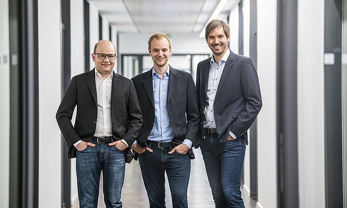 Die Celonis-Gründer Bastian Nominacher, Alexander Rinke und Martin Klenk (v.l.)
