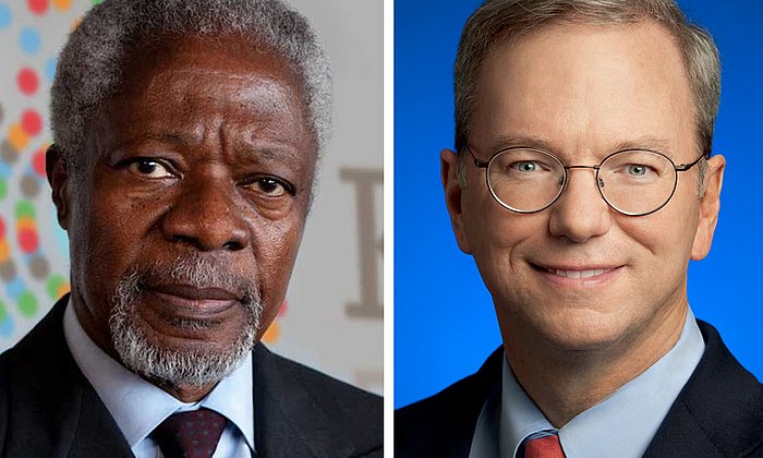 Kofi Annan and Eric Schmidt