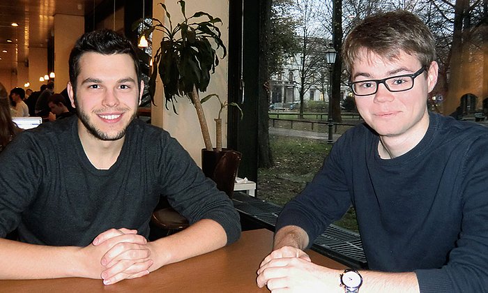 Vertreten die Studierenden im Senat der TUM: Peter Kuhn (links) und Peter Zarnitz. (Bild: Sabrina Czechofsky)