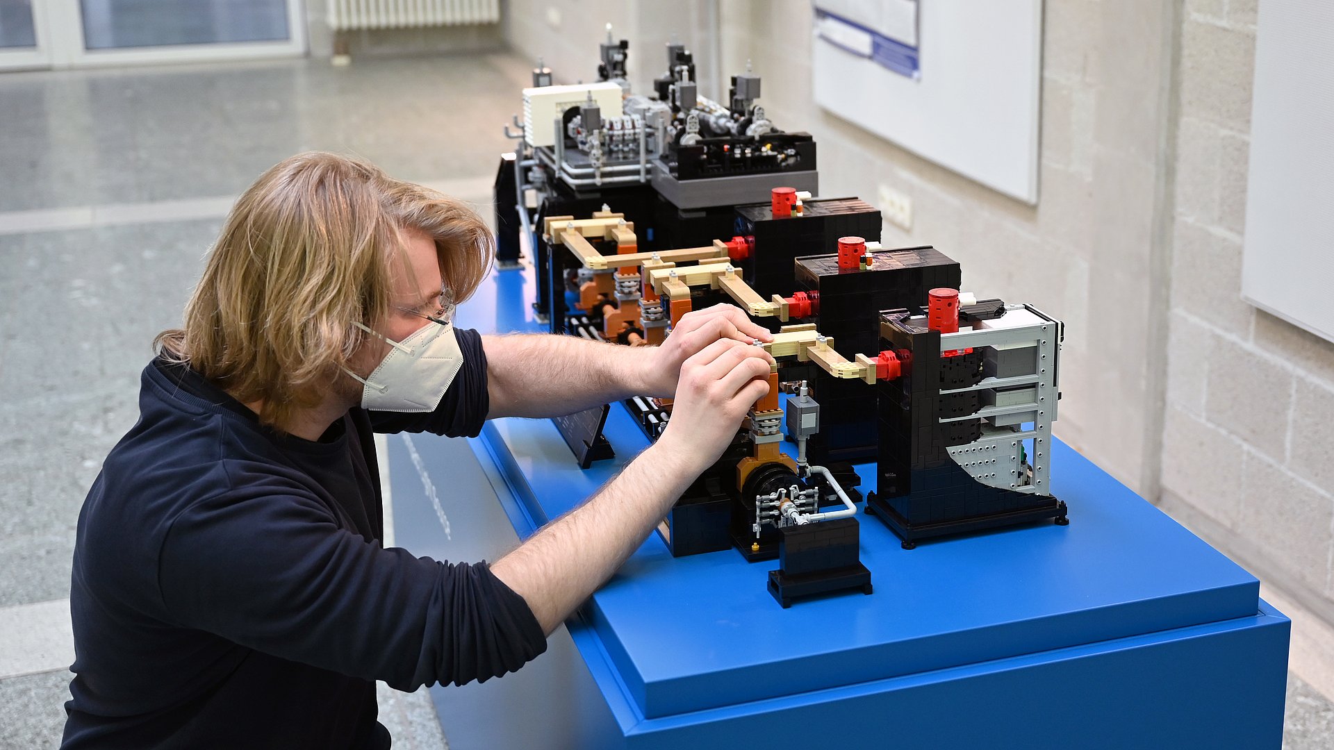 Johannes Brantl adjusting the final details of the model.