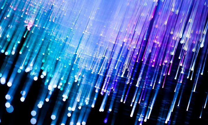 Fiber strands of an optic cable.