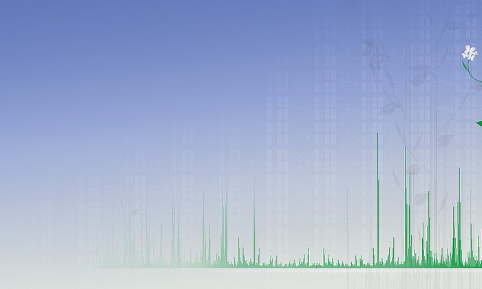 Graphic of a thale cress integrated in a bar chart.