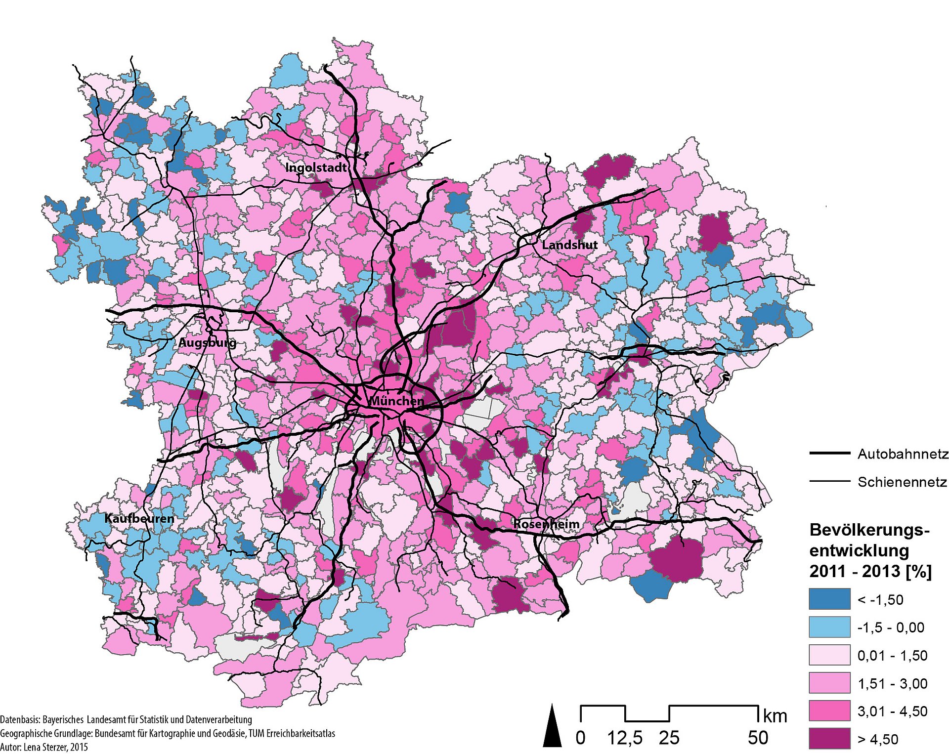 Metropolregion München: Bevölkerungsentwicklung 2011-2013