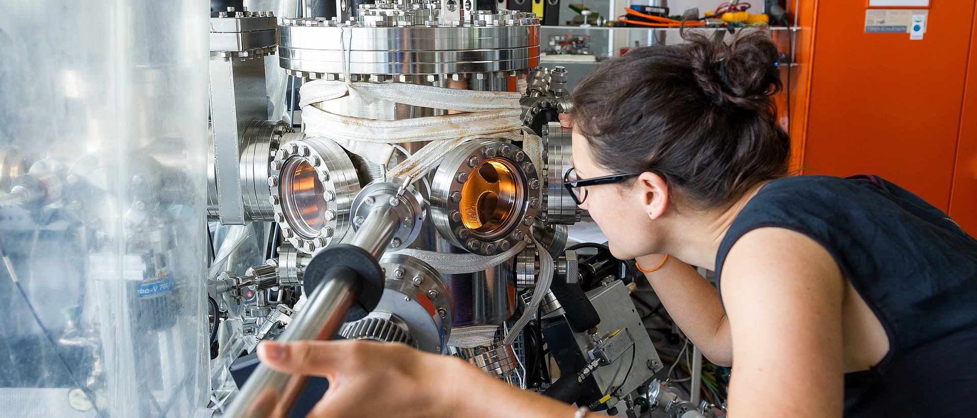 Member of a research group on experimental semiconductor physics in the laboratory