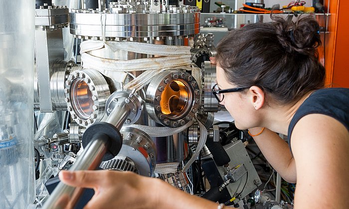 Member of a research group on experimental semiconductor physics in the laboratory