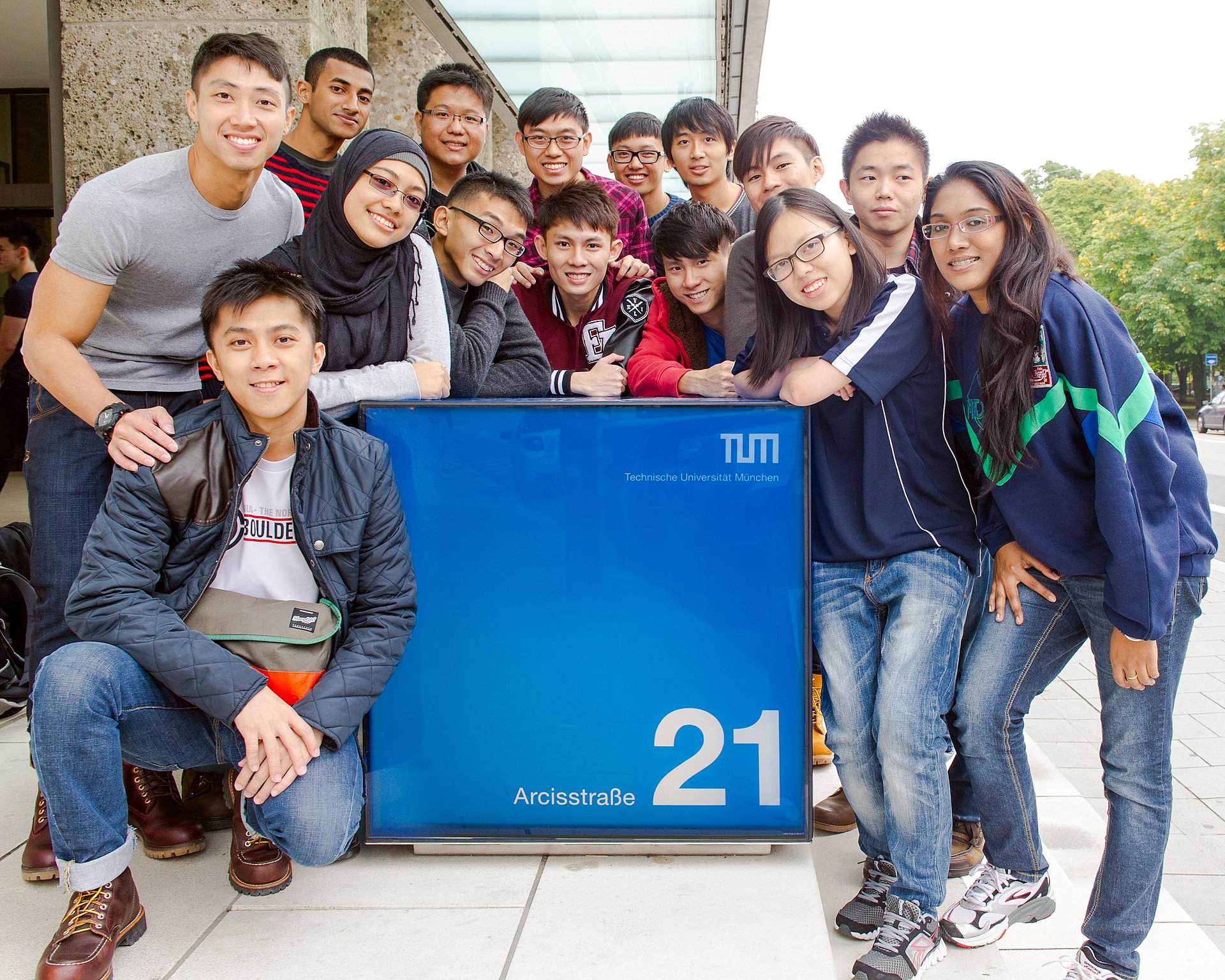 Studierende von TUM Asia zu Besuch auf dem Campus in München. (Bild: Heddergott/TUM)