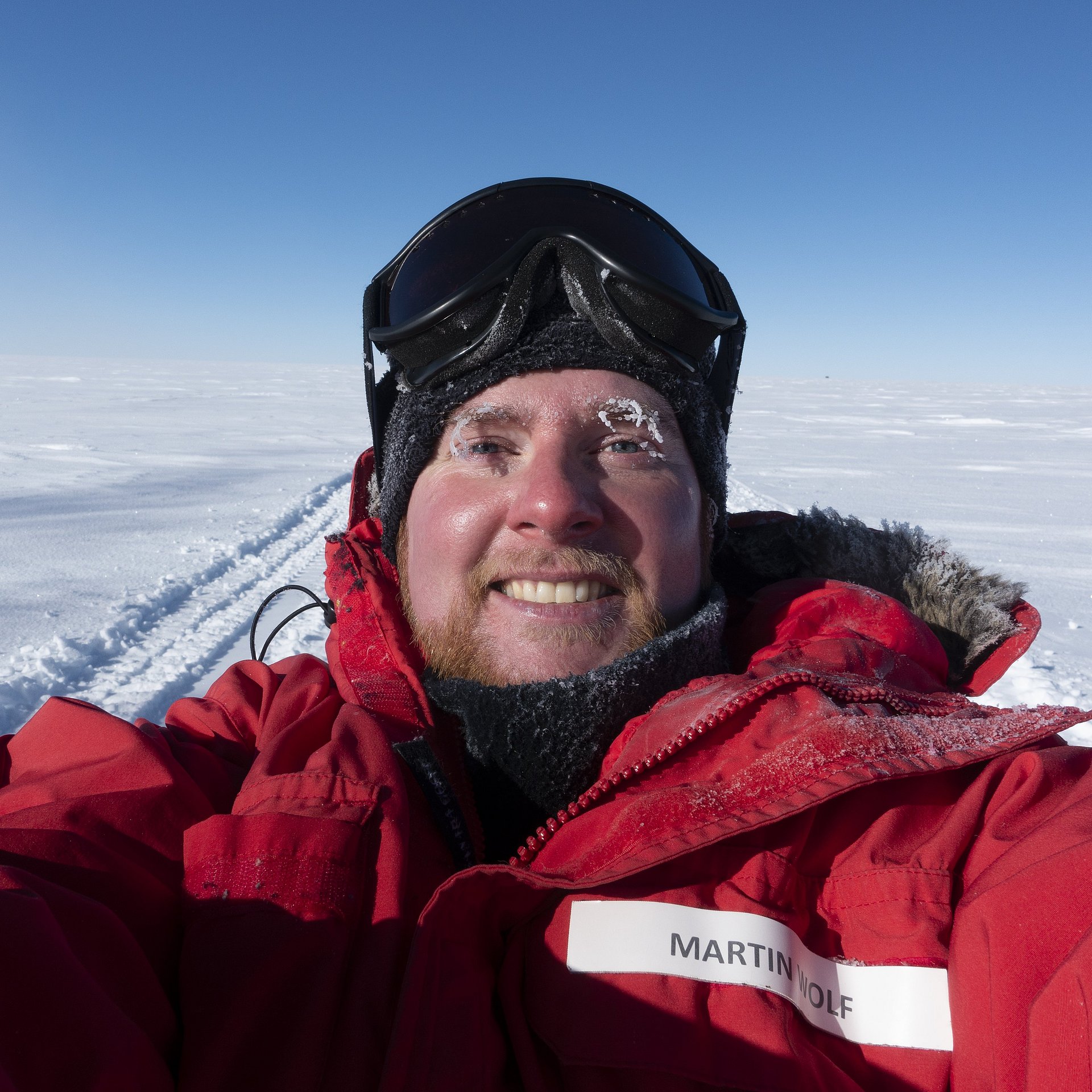 Martin Wolf enjoys the antarctic sun.
