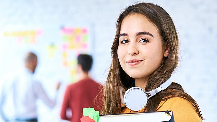 Student with books