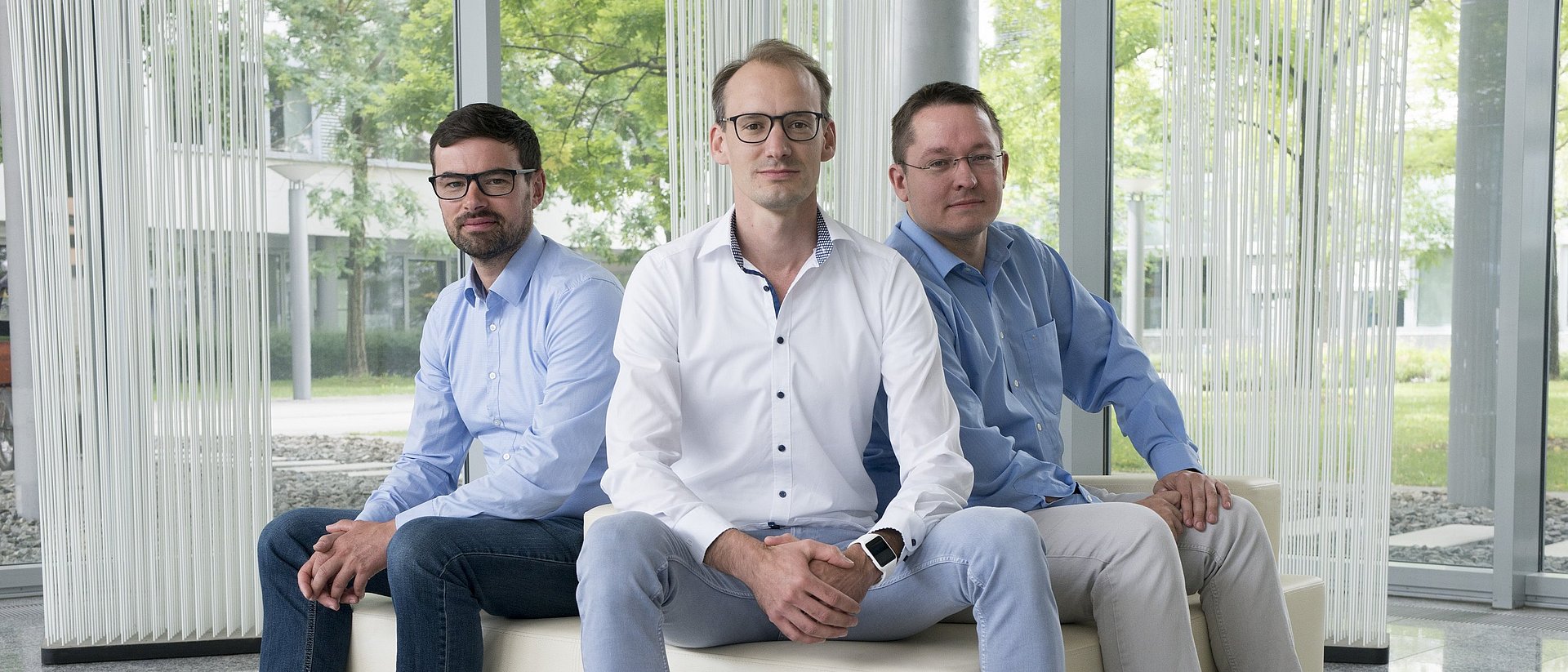 The Blickfeld founders Mathias Müller, Florian Petit and Rolf Wojtech (f.l.).