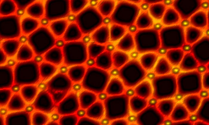 Rastertunnelmikroskopische Aufnahme des quasikristallinen Netzwerks - Bild: J. I. Urgel / TUM