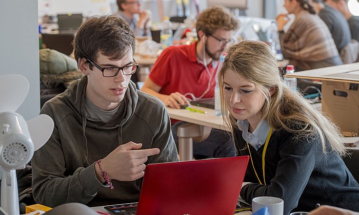 Participants of a hackathon at TUM