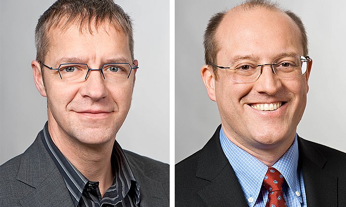 Prof. Holger Boche (l.) und Prof. Gerhard Kramer