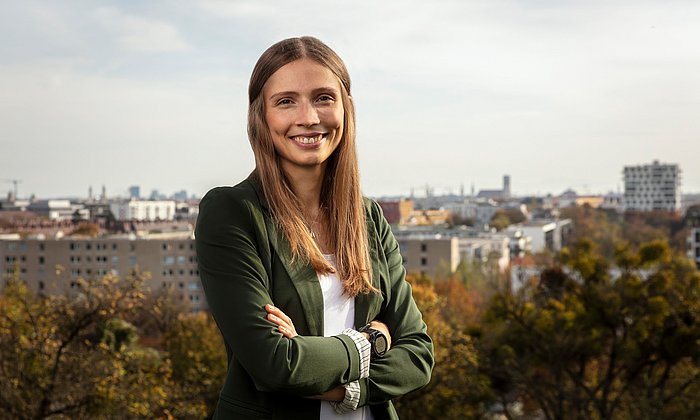 PhD student Sophie Arzberger is in charge of almost 100 climate stations in Munich.