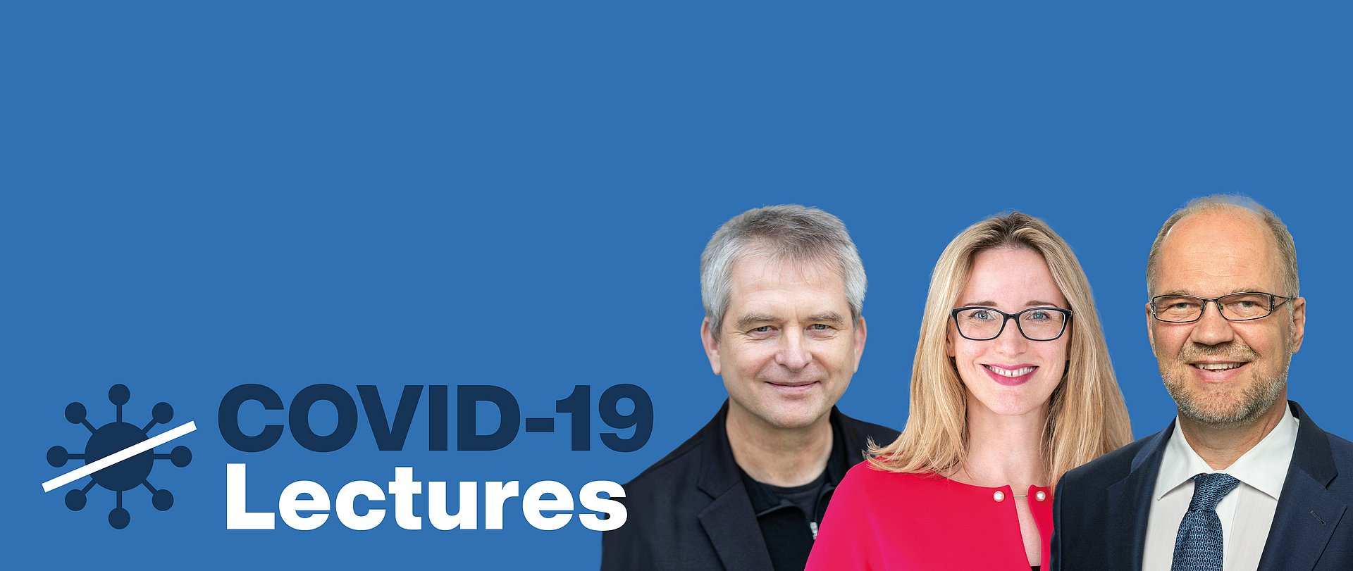 On May 5, Prof. Martin Boeker, Prof. Alena Buyx and Prof. Dirk Heckmann will talk about data protection in the health care system in times of the pandemic in the online lecture series COVID-19 Lectures - Image: ediundsepp Portrait of Prof. Martin Boeker, Prof. Alena Buyx und Prof. Dirk Heckmann