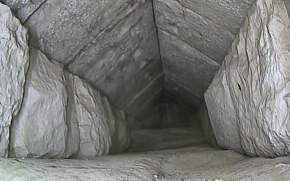 A previously undiscovered chamber in a pyramid.