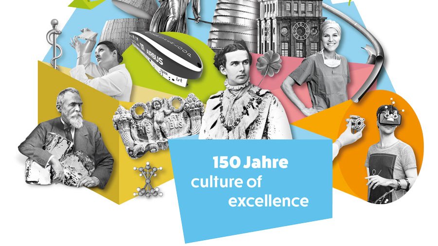 150 Jahre Culture of Excellence - Die TUM feiert Geburtstag! Alle Infos gibt es auf www.150.tum.de. (Graphik: TUM/KW9)